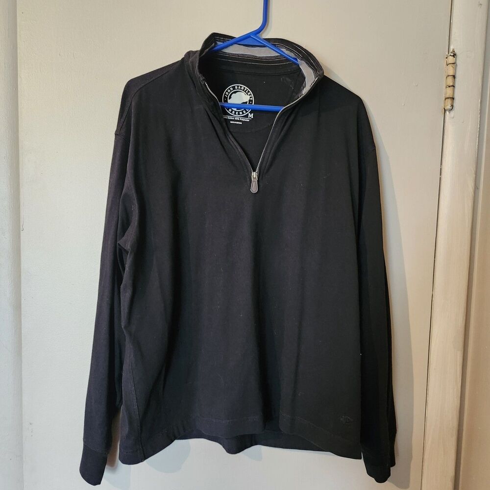 John Bartlett Consensus Men's M Black 1/4 Zip Pullover Activewear Top Mock Neck